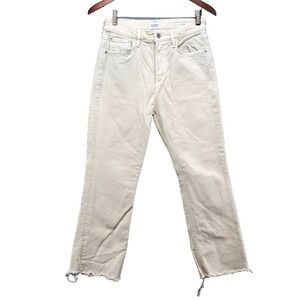 Citizens Of Humanity Isola Slim Cropped Boot Cut Jeans Womens 25 Ivory Organic